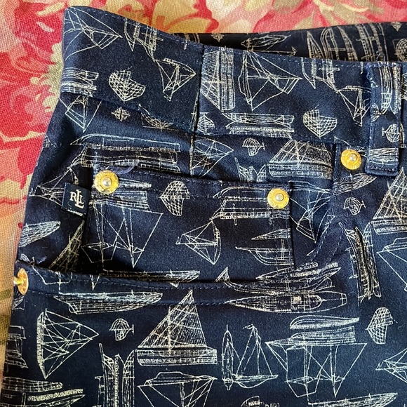 Vintage RALPH LAUREN Size 16 Stretch 5-Pkt Boat Sailing Yacht Graphic Preppy NEW - Picture 10 of 16